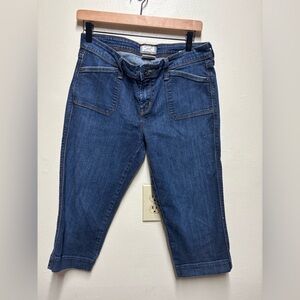 Levi's 545 Capri Denim jeans size 8 dark wash pockets stretch